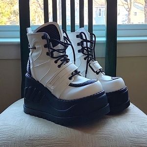 Stomp-13 Demonia Boots in White